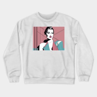 Petal Breeze Art Deco Patrick Nagel 80s Crewneck Sweatshirt